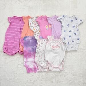 Carters Etc Baby Girl Lot #1 Bodysuit Sleepwear Size 3/6 Months